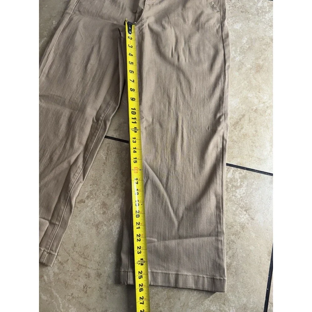 Ella Moss Womens Pants Brown Cropped Wide Leg Pockets High-Rise Belt Loops Sz 6 - Picture 15 of 16